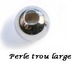 Perle Argent 925 6mm trou large